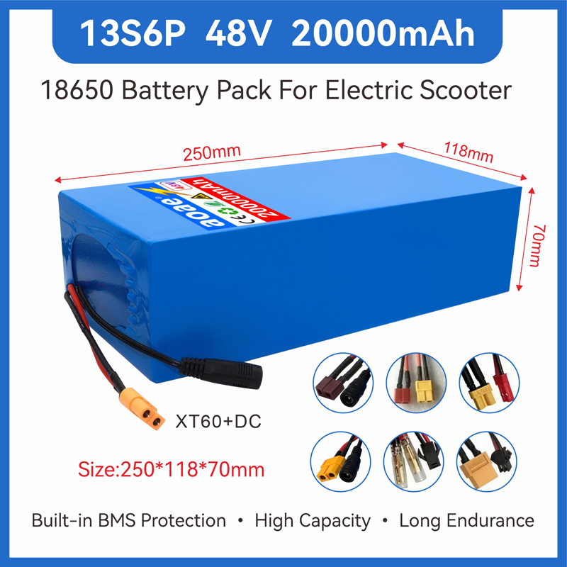 60V 50Ah Electric Scooter Battery - Аккумулятор для электросамоката 48В 13S6P 20Ач,